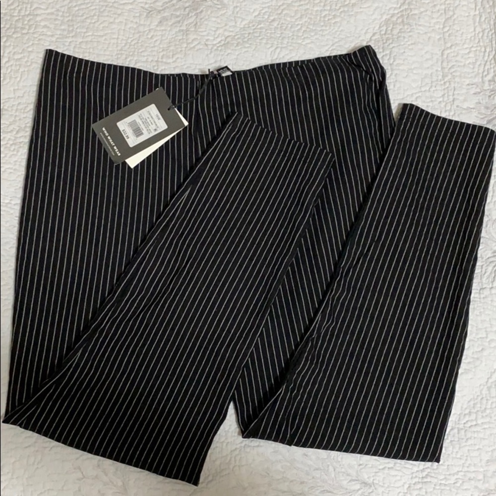 Who What Wear Blk/Wht Stripe Dress Pant 16W Ankle